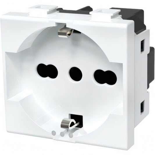 Presa schuko con sicurezza Aigostar bianca 2P+T 10/16A per serie Matix