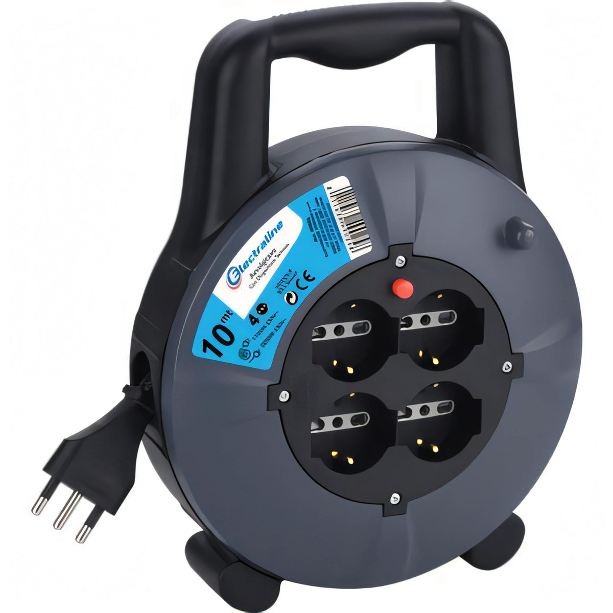 Avvolgicavo domestico Electraline da 10 metri con 4 prese schuko