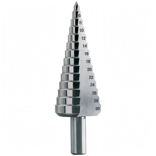 Fresa conica graduata HSS-G per foratura e allargatura lamiera, Ø4-30 mm