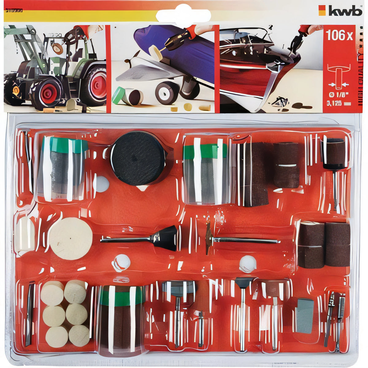 Set 105 accessori per multiutensile con gambo 3 mm, dischi e spazzole assortiti