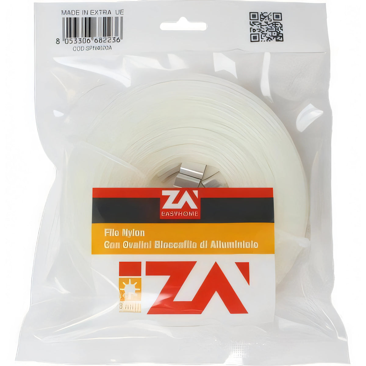 Filo Nyofil in nylon bianco ZA Easyhome per stendibiancheria, confezione 10 metri con morsetti