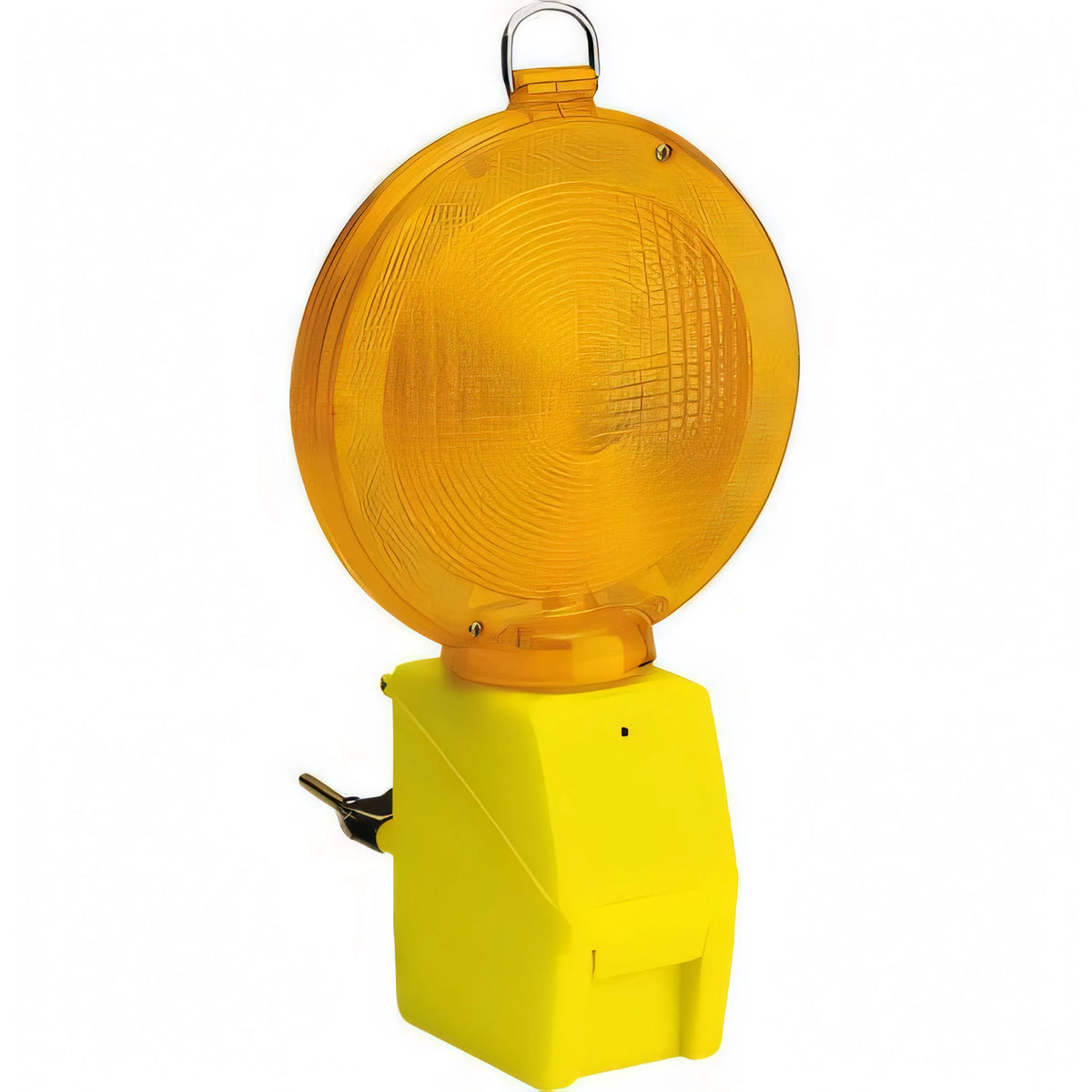 Lampeggiatore da cantiere con luce led gialla, staffa di fissaggio e gancio