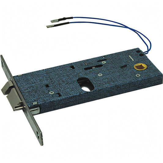 Serratura elettrica da infilare Omec 888 in acciaio inox, per cilindro ovale, entrata 80 mm