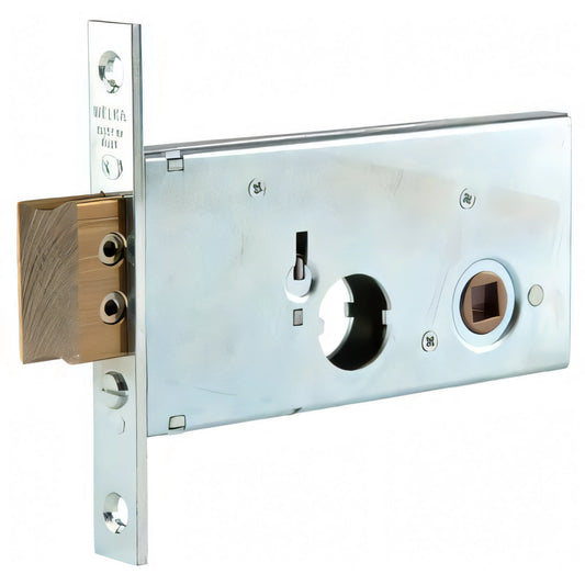 Serratura da infilare Welka 123 zincata per profilati, cilindro tondo, entrata 60 mm