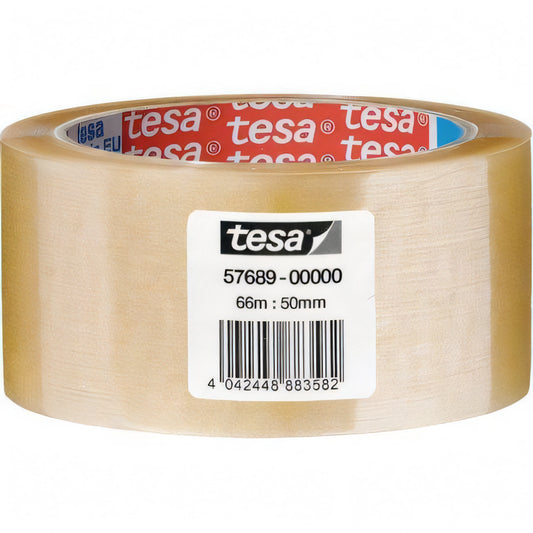 Nastro da imballo trasparente Tesa Silent PP 57689, rotolo 66 mm x 50 m