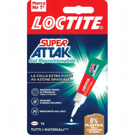 Tubetto colla cianoacrilica Loctite Attak Gel riposizionabile 3 g