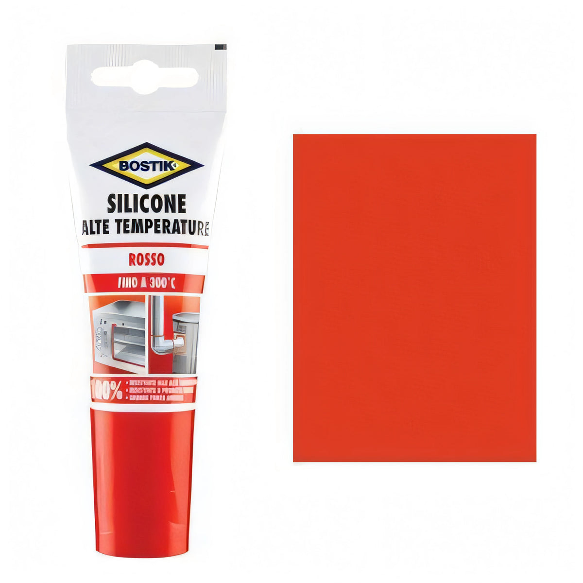 Tubetto silicone alte temperature Bostik rosso da 60 ml