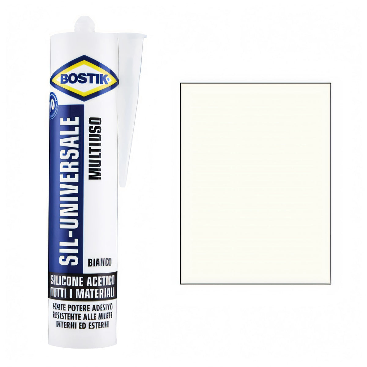 Cartuccia silicone acetico Bostik Sil-Universale bianco 280 ml