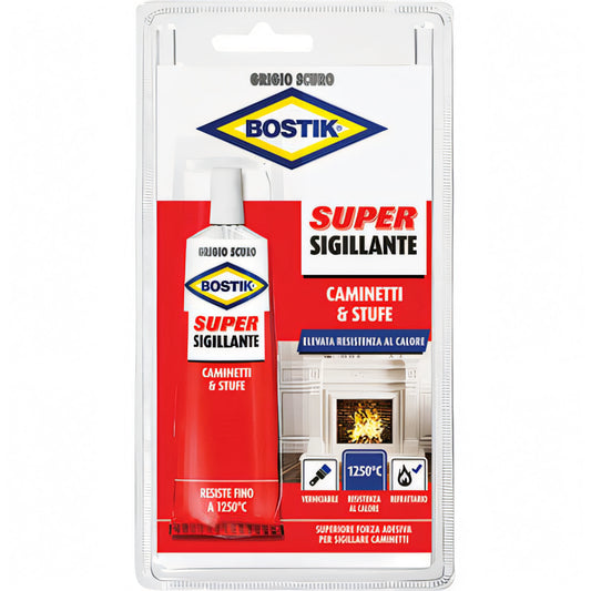 Tubetto mastice refrattario Bostik per caminetti e stufe, 100 g
