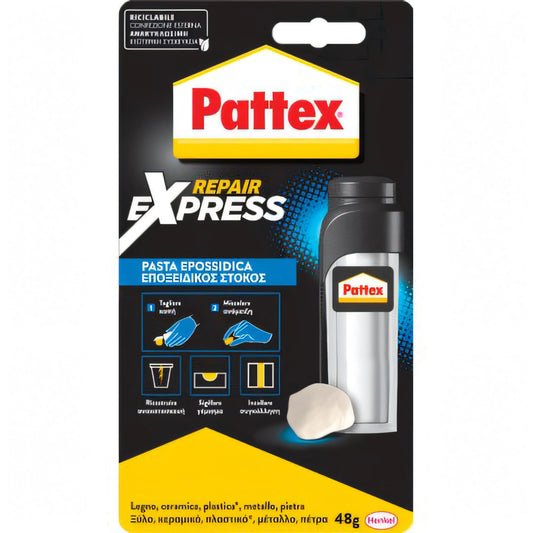 Adesivo epossidico modellabile Pattex Riparatutto Express, panetto da 48 g