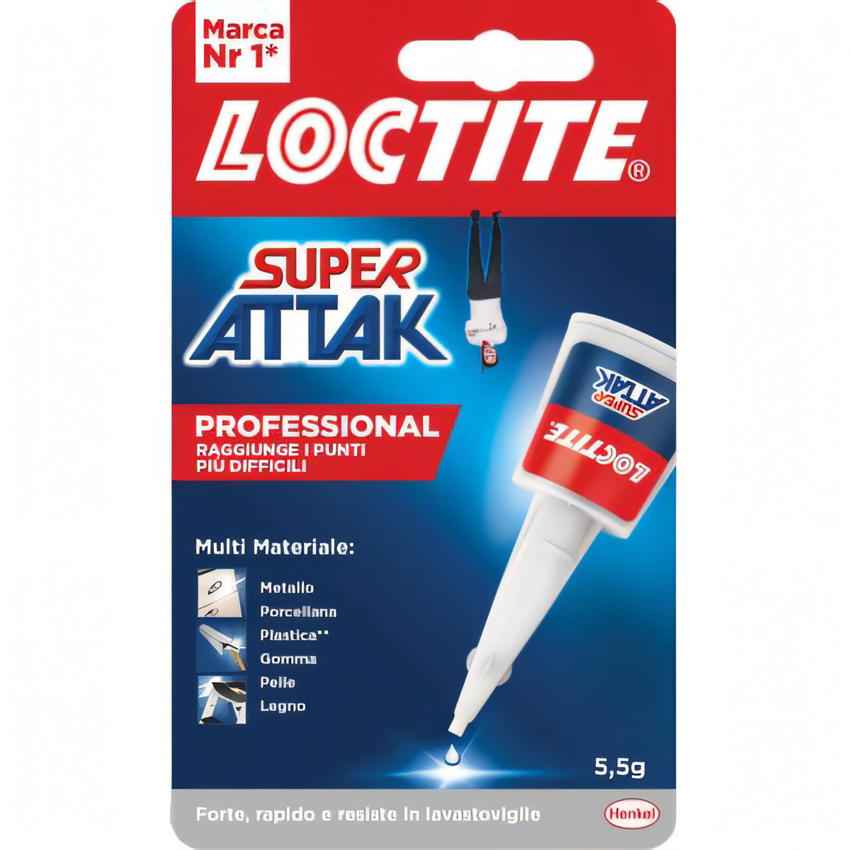 Tubetto colla cianoacrilica Loctite Attak Professional 5,5 g