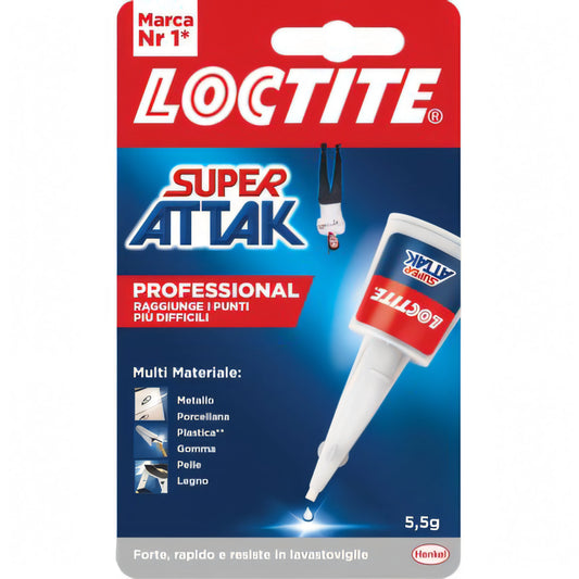 Tubetto colla cianoacrilica Loctite Attak Professional 5,5 g
