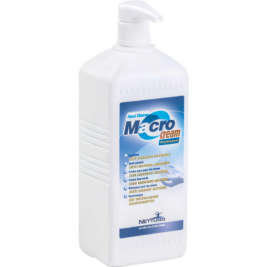 Crema lavamani Macrocream Nettuno con dosatore, flacone da 1 litro