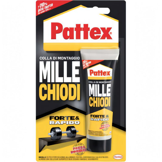 Adesivo Pattex Millechiodi Forte e Rapido, tubo bianco da 100 g