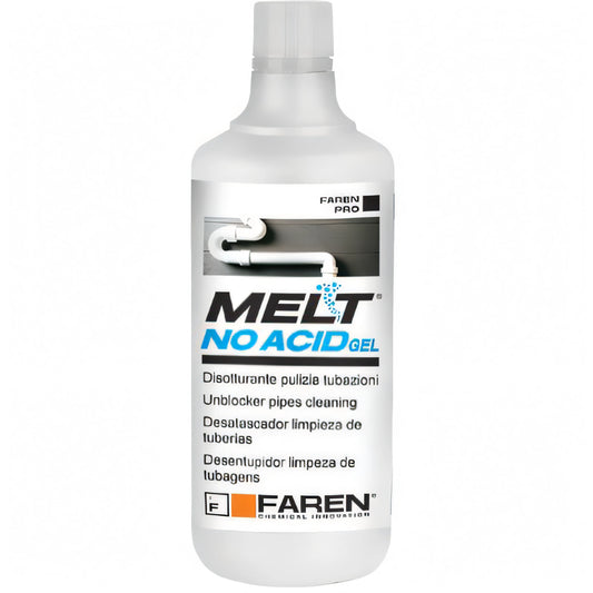 Flacone di disgorgante gel Melt No Acid Faren da 1 litro