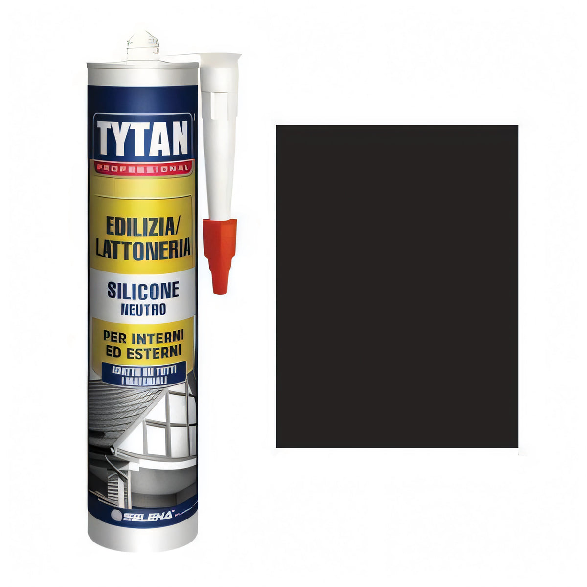Cartuccia di silicone neutro Tytan, nero 300 ml
