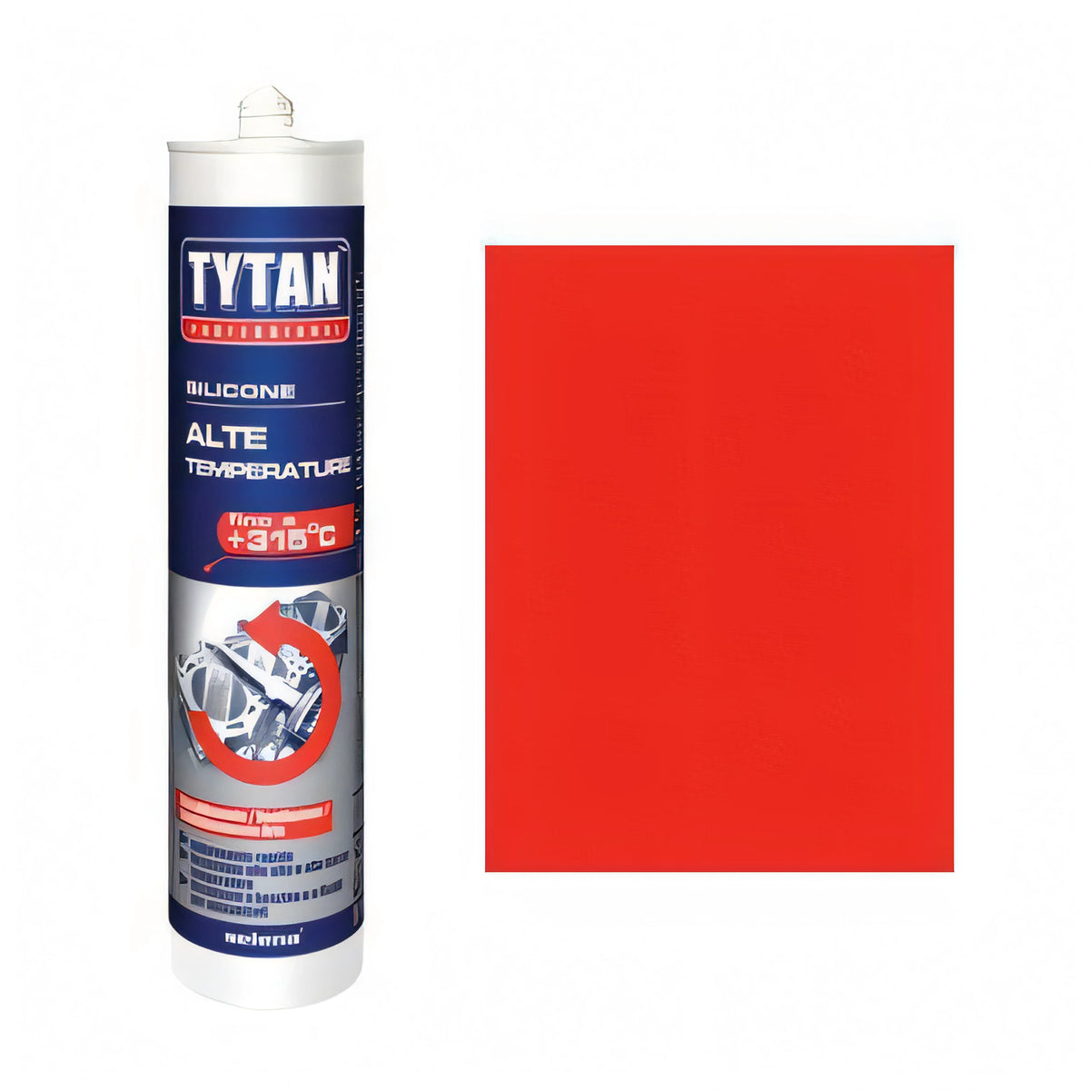 Cartuccia silicone alte temperature Tytan rosso da 300 ml