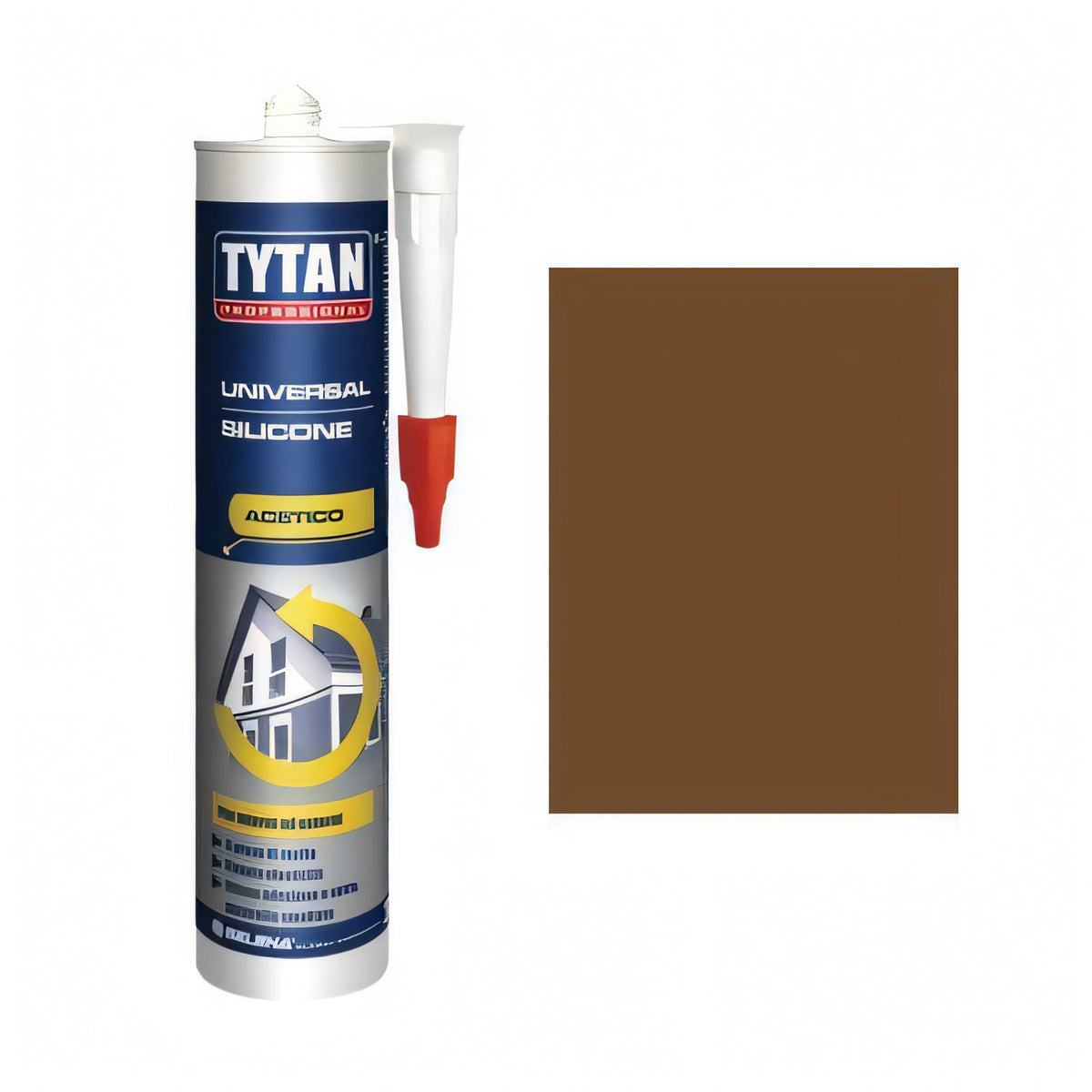 Cartuccia silicone acetico Tytan universale marrone RAL 8007, 280 ml