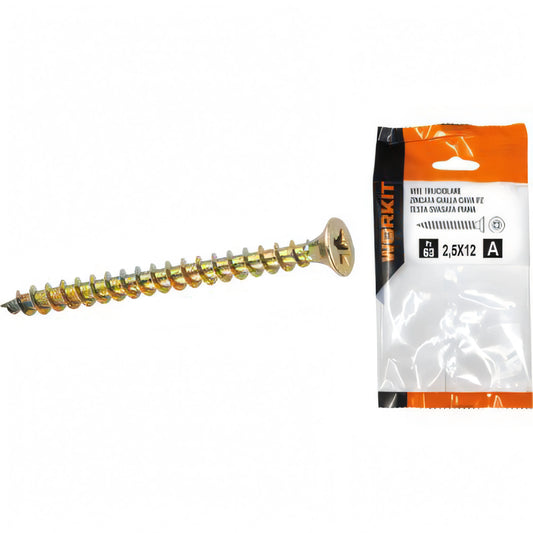 Vite truciolare TSP zincata gialla Self Workit, 2,5x12 mm