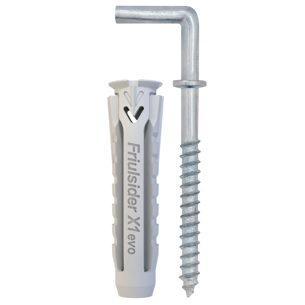 Tassello Friulsider X1 evo con gancio medio zincato bianco Ø6x30 mm